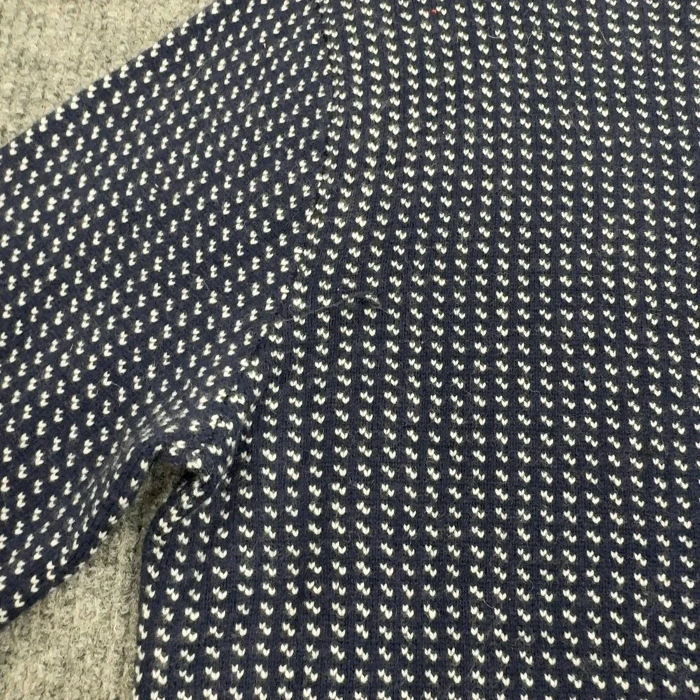 J Crew Sweater Mens M Blue Merino Wool Birdseye‎ Quarter Zip Mock Neck Classic